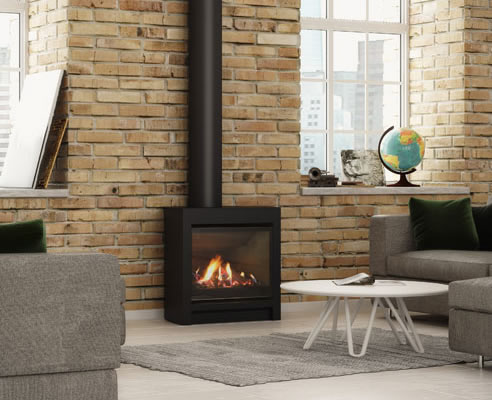 freestanding gas fireplace