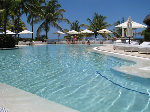 light blue pool finish