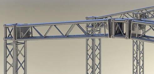 curved stage truss hinges