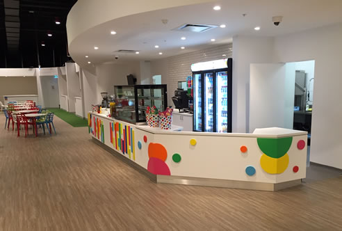 custom joinery carnival kingdom cafe