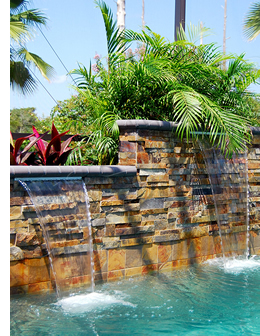 stacked stone water feature