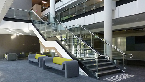 stainless steel hand rail glazed balustrades