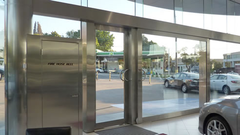 steel building entry