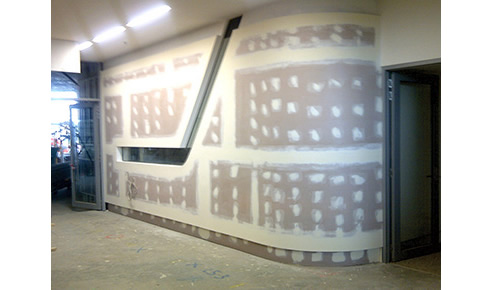 curved stud wall