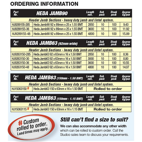ordering heda jamb