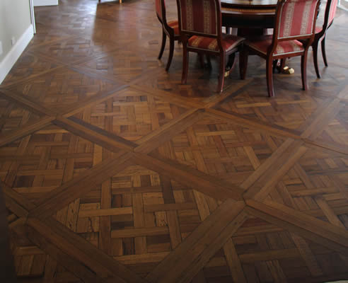 hardwood parquetry floor