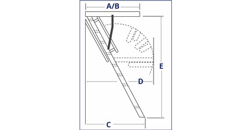 attic ladder dimension illustration