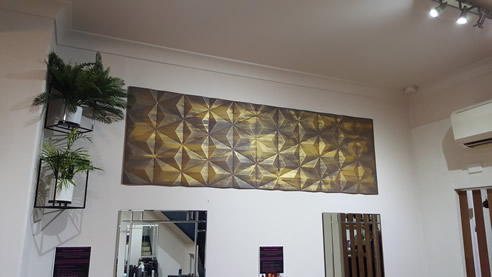 metallic effect texured wall panel