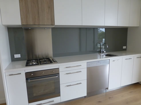 matt grey acrylic splashback