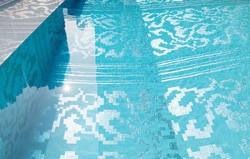 metallic swimming pool tiles