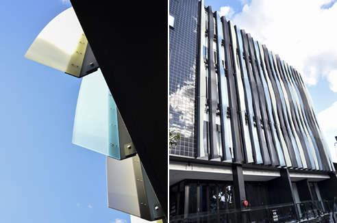 perspex building facade blades