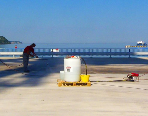 applying radcon concrete protection