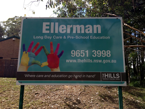 childcare centre sign