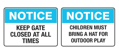 signs for childcare