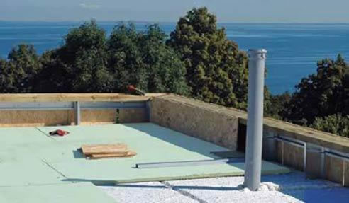 Inverted Roof insulation layer over the waterproofing seal