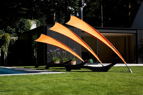 Orange personal shade resort umbrellas