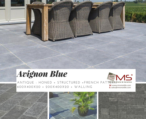 Avignon Blue antique limestone paving