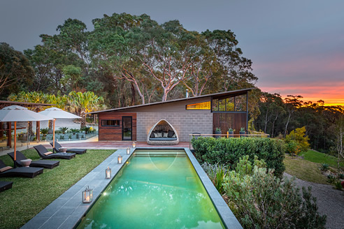 Charcoal Grey Granite flamed pavers Sangoma Spicer's Retreat