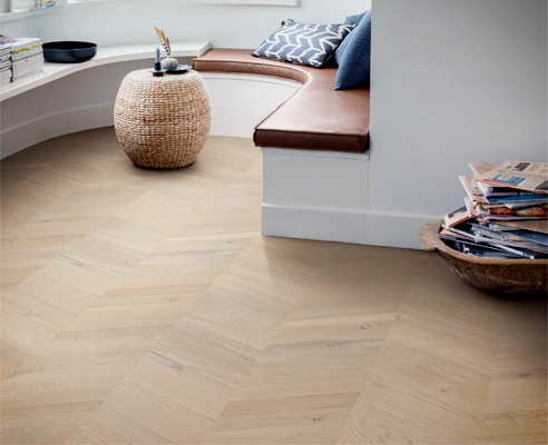 Prefinished chevron timber floor from Premium Floors