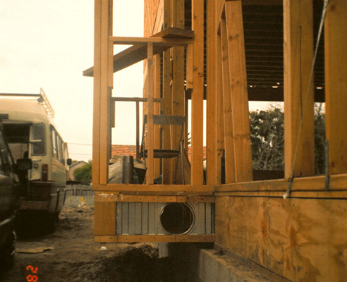 overhanging building element Timber Structure