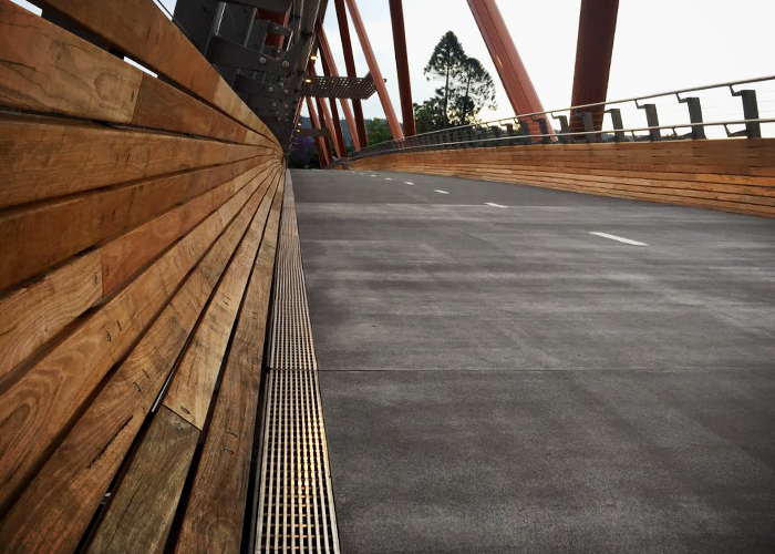 Anti-Slip Drain for Long-Span Footbridges from ACO