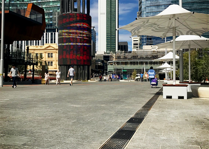 Anti-Slip Stormwater Drainage Grates for Yagan Square from ACO