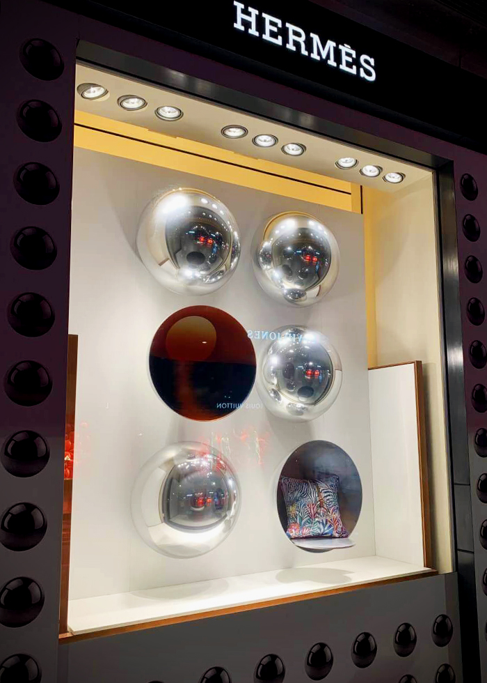 Acrylic Mirror Domes for Futuristic Retail Fit-outs by Allplastics