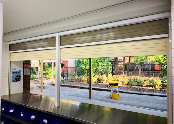 Roller Shutters with Flyscreens for School Canteens from ATDC