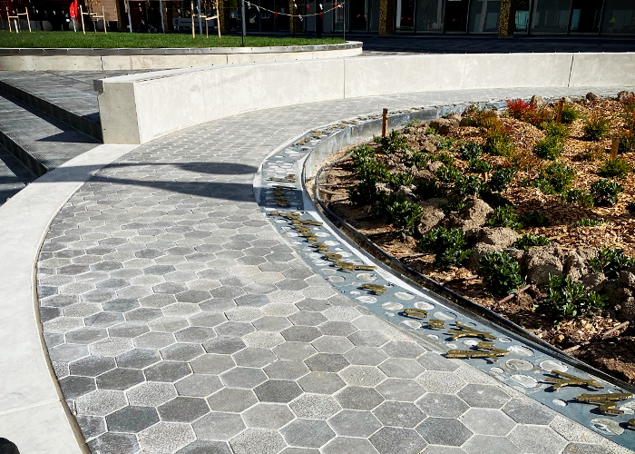 Granite Stone Streetscape Completed by LATICRETE