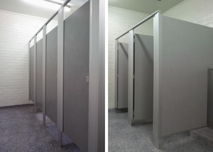 Aluminium Frontal Bathroom Stall by Flush Partitions