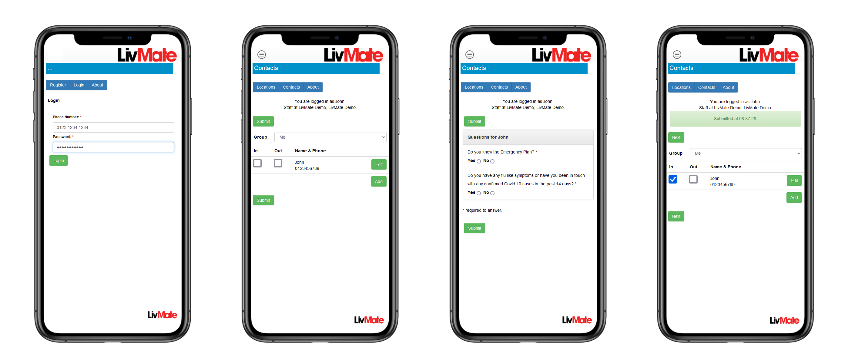 On-Site Staff Management Timesheet by LivMate