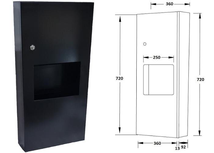 Surface Mount Paper Towel Dispenser/Waste Bin-Black by Star Washroom