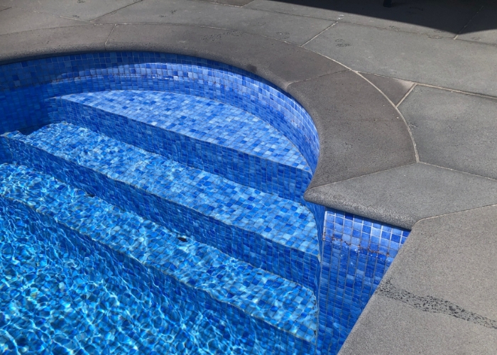 Natural Stone Curved Coping for Pools by KHD