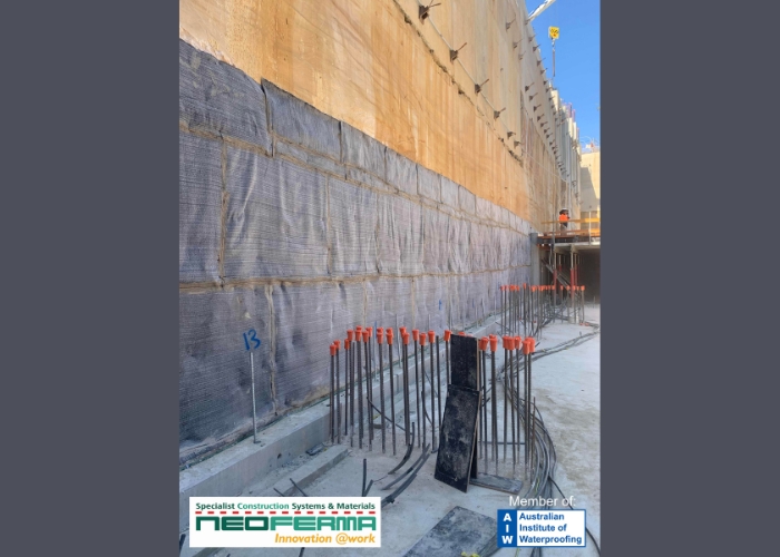Bentonite Membrane for Horizontal & Vertical Foundation Surfaces by Neoferma
