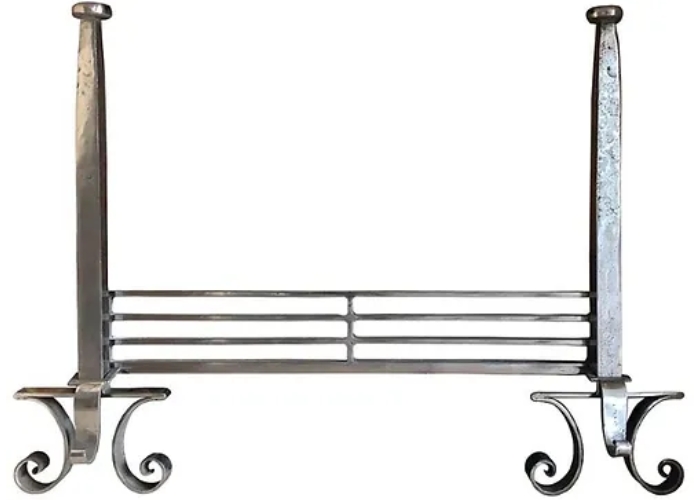 Hand Welded Cast Iron Fireplace Grate by Richard Ellis Design