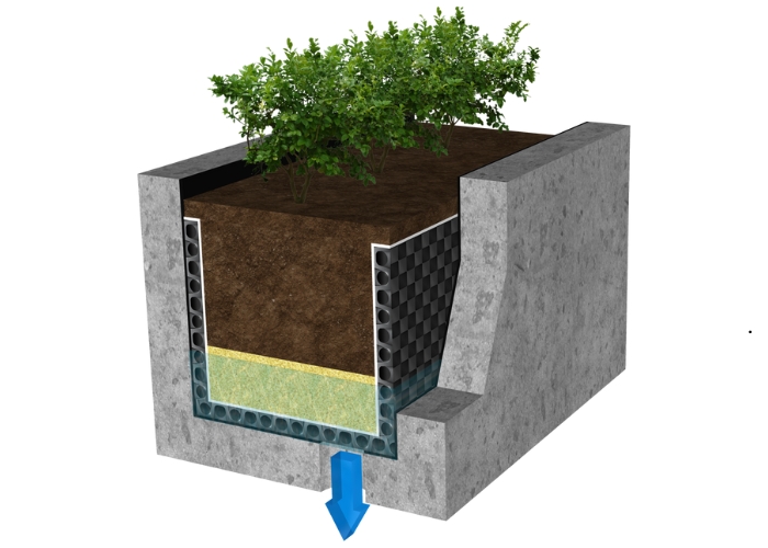 Subsurface Drainage Cells for Building Planter Boxes by Atlantis
