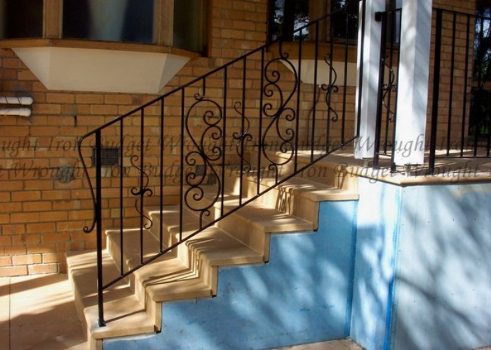 Handrail for Outdoor Steps by Budget Wrought Iron