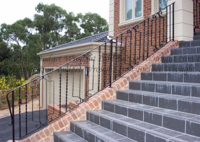 Handrail for Outdoor Steps by Budget Wrought Iron
