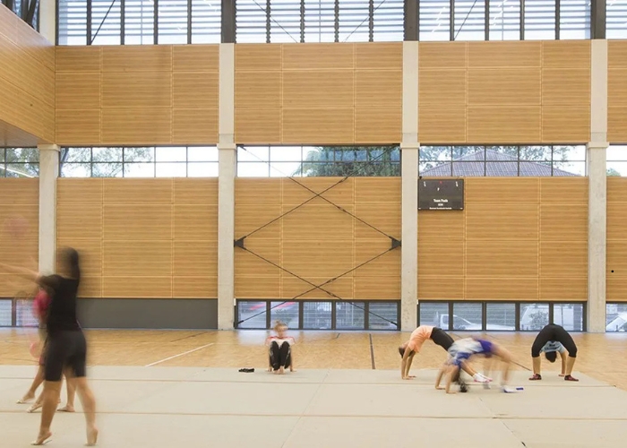 MDF Panels Enhance Acoustics at Meriden Anglican Girls' School Gym by Keystone Linings
