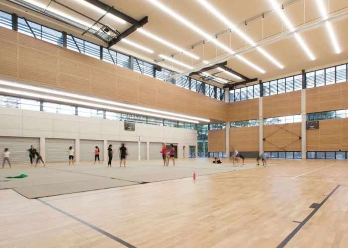 MDF Panels Enhance Acoustics at Meriden Anglican Girls' School Gym by Keystone Linings