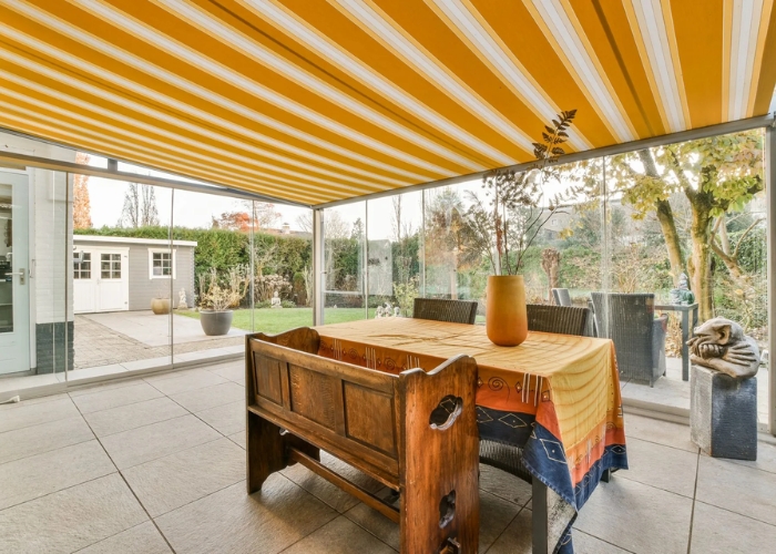 Pleated Shade for Pergolas by Shadewell