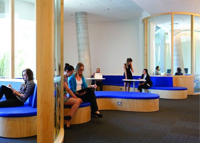 Study Pods with Laminated Curved Glass by Bent & Curved Glass