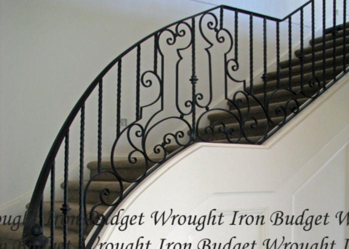 Railing for Winding Staircase by Budget Wrought Iron