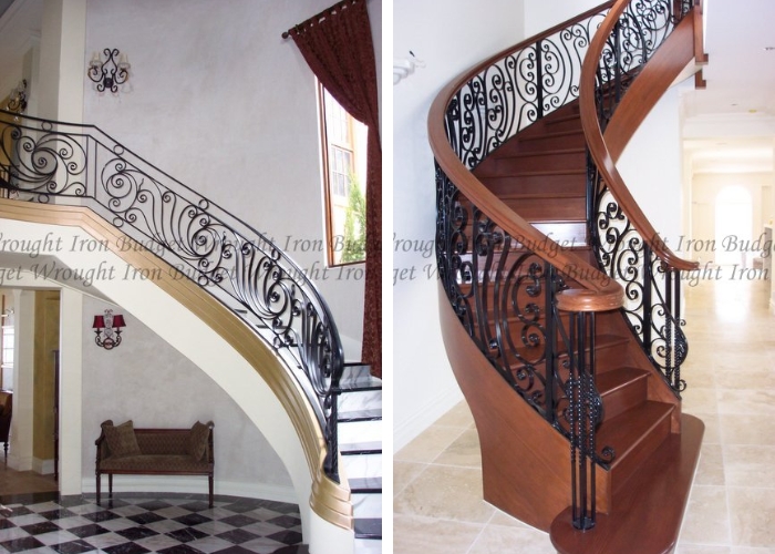 Railing for Winding Staircase by Budget Wrought Iron