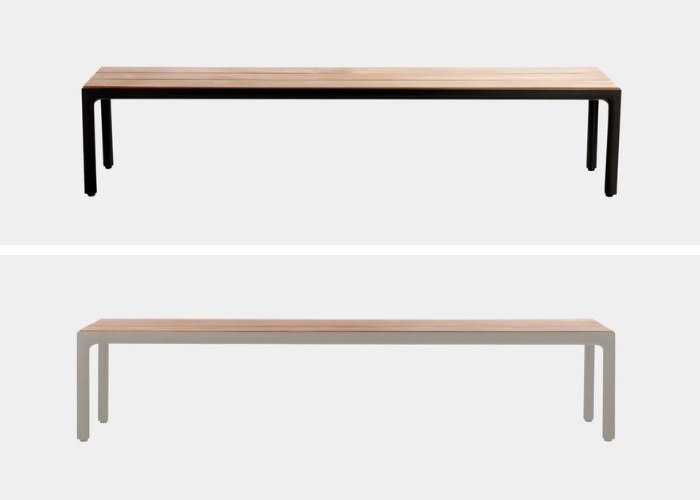 Aluminium Frame Bench with Teak Top by Cosh Outdoor Living