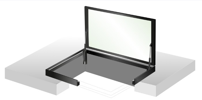 Remote Controlled Glass Floor Door by Gorter Hatches