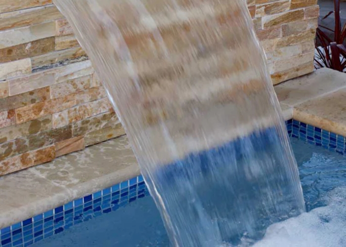 Mixed Blue Glass Mosaic Tiles for Pool Waterline by iPAVE