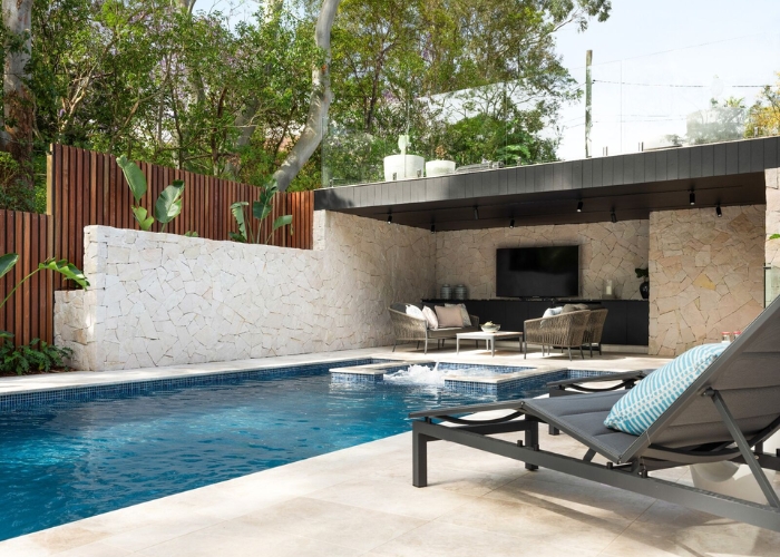 Sandstone Wall Cladding for Pool Areas by MDC Mosaics