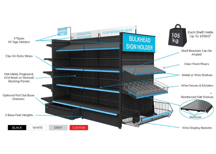 Commercial Gondola Shelving for Retail Fitouts from SI Retail