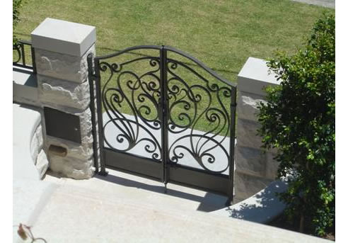 ornate wrought iron entry gates